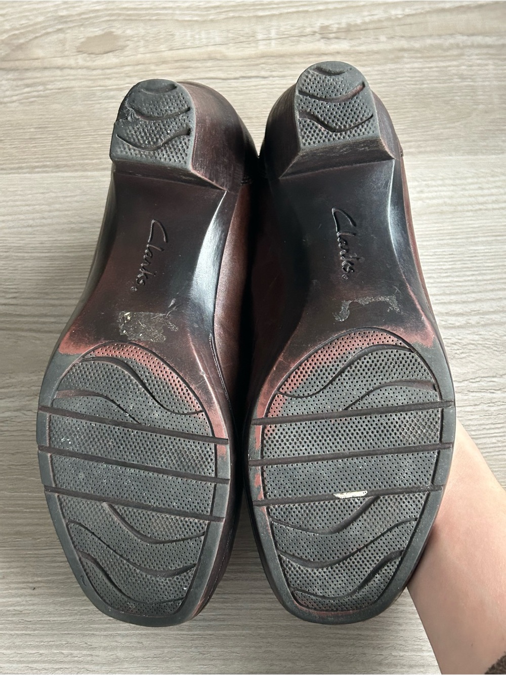 Clarks Bendables Leather Penny Loafer Heel Sz 9W - Picture 11 of 12